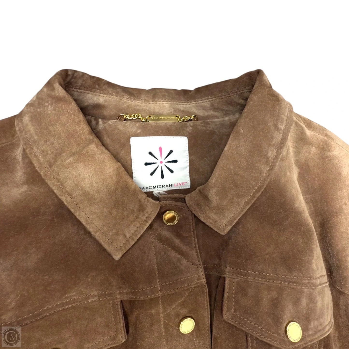 Suede Field Jacket By Isaac Mizrahi Live QVC In Tan, Size: L