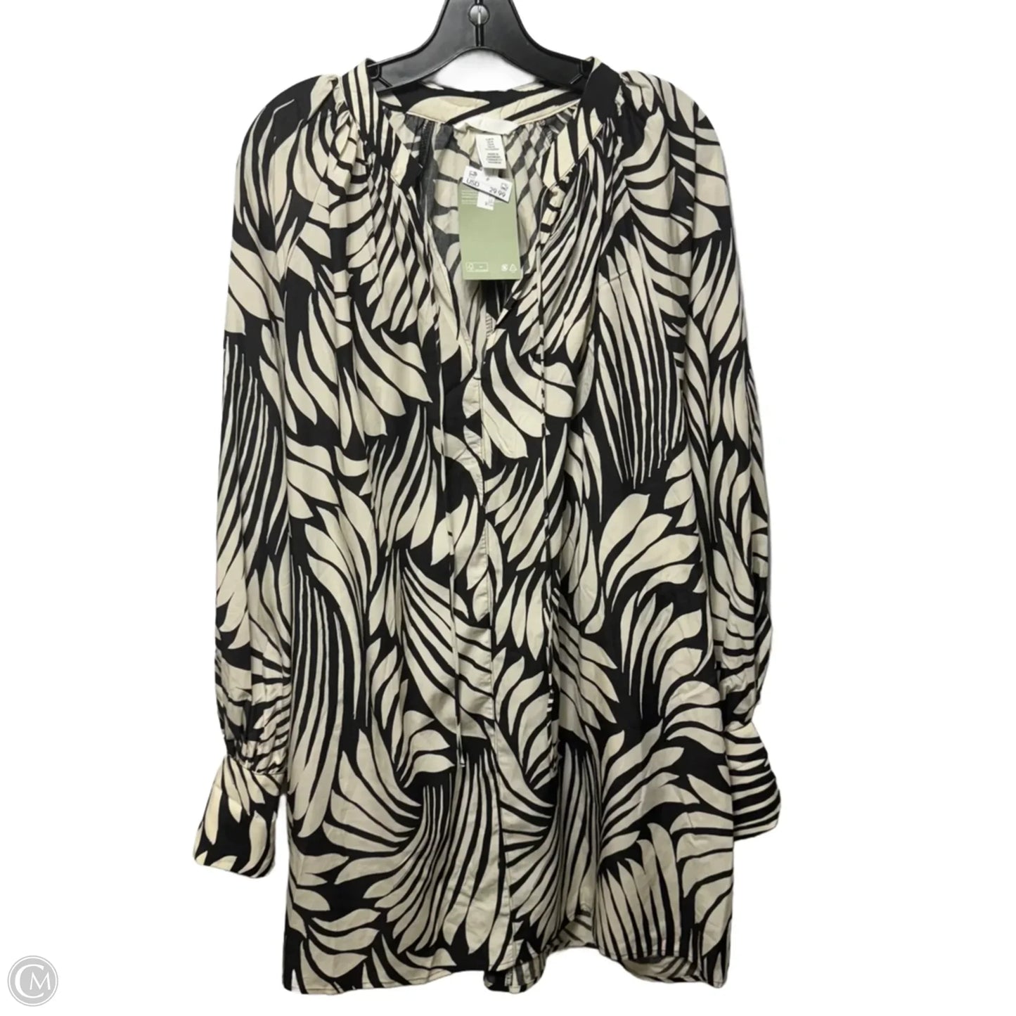 Dress Casual Short By H&m In Black & Cream, Size: M