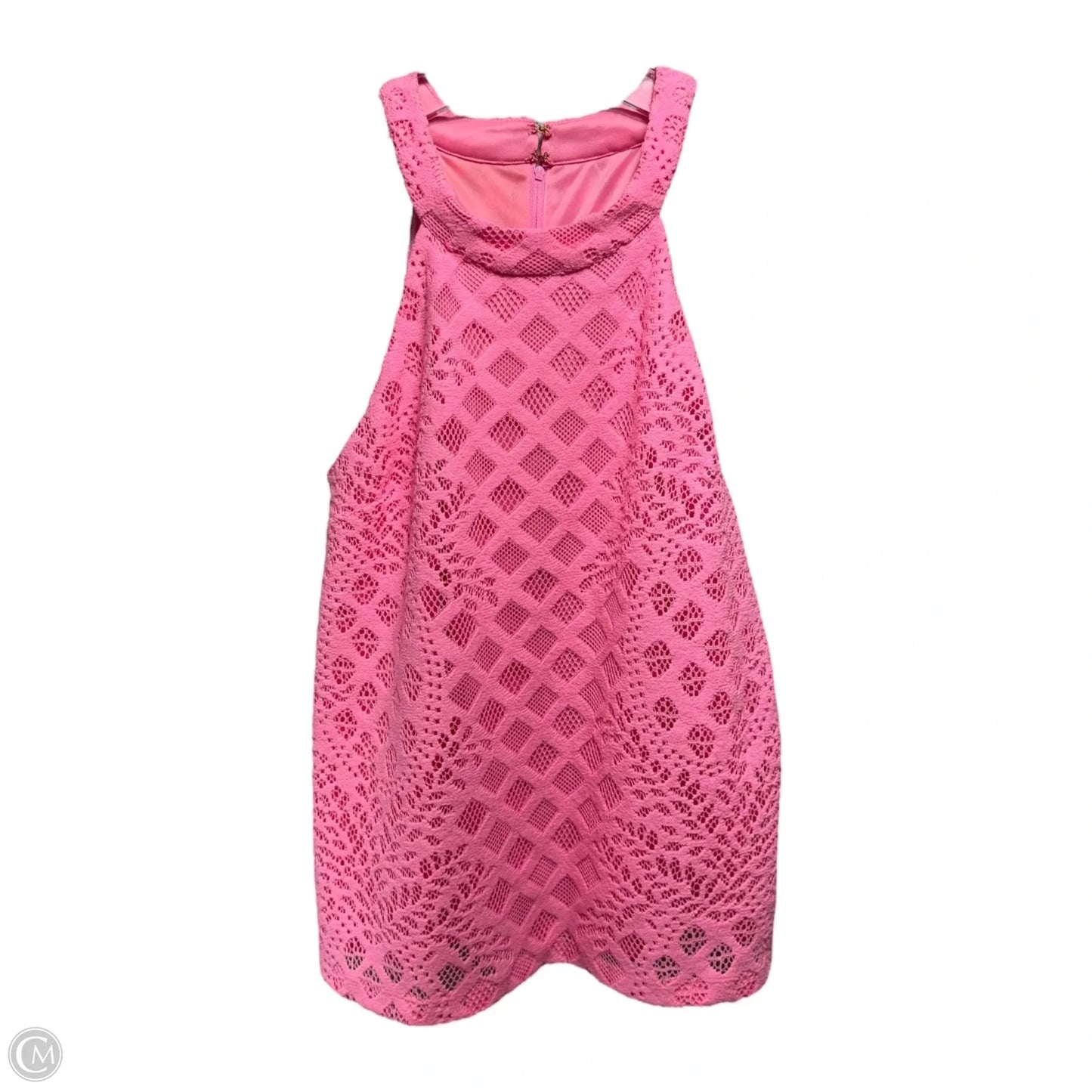 Rayanne Top Designer By Lilly Pulitzer In Pelican Pink Pineapple Geo Lace, Size: M