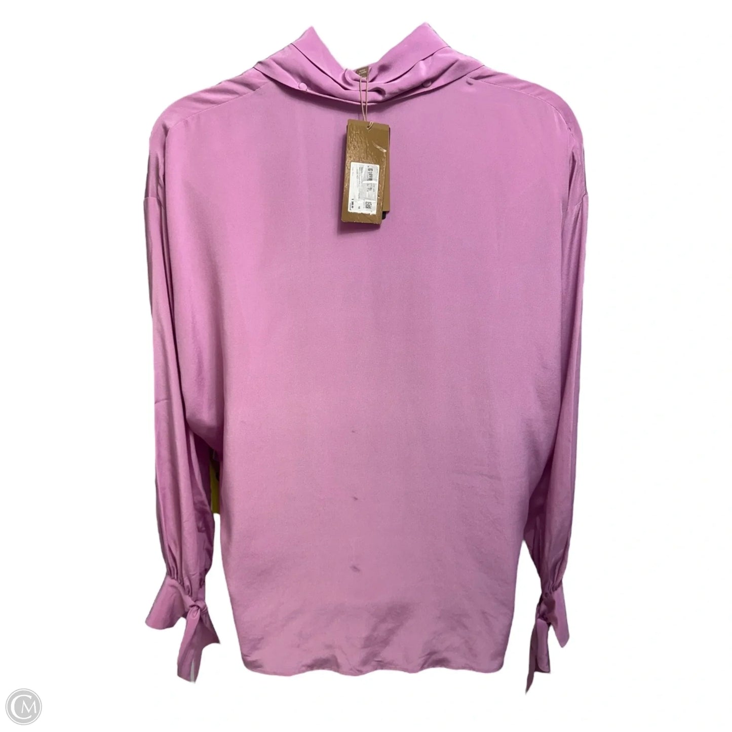 Biscarfa Silk Blouse Long Sleeve By Hugo Boss In Pink, Size: 10