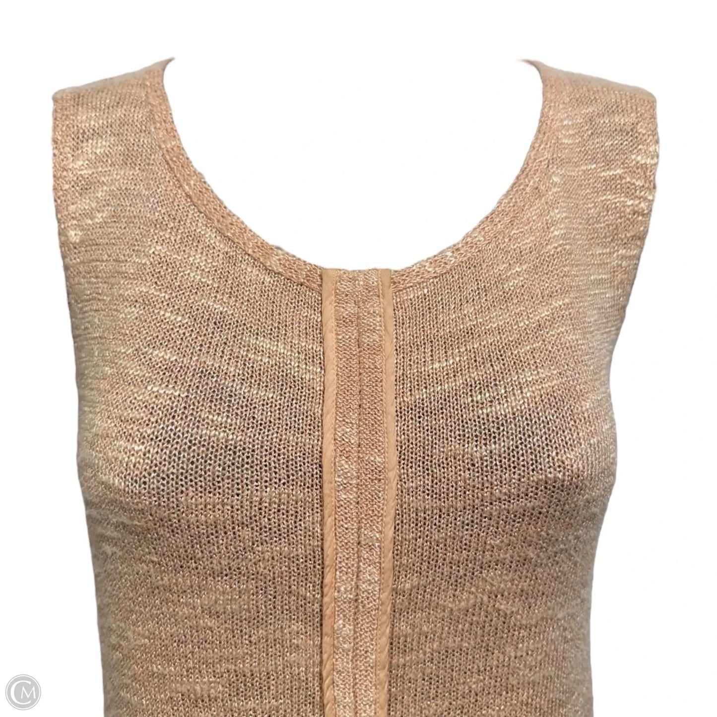 Linen Knit Top Sleeveless By Lafayette 148 In Peach, Size: S