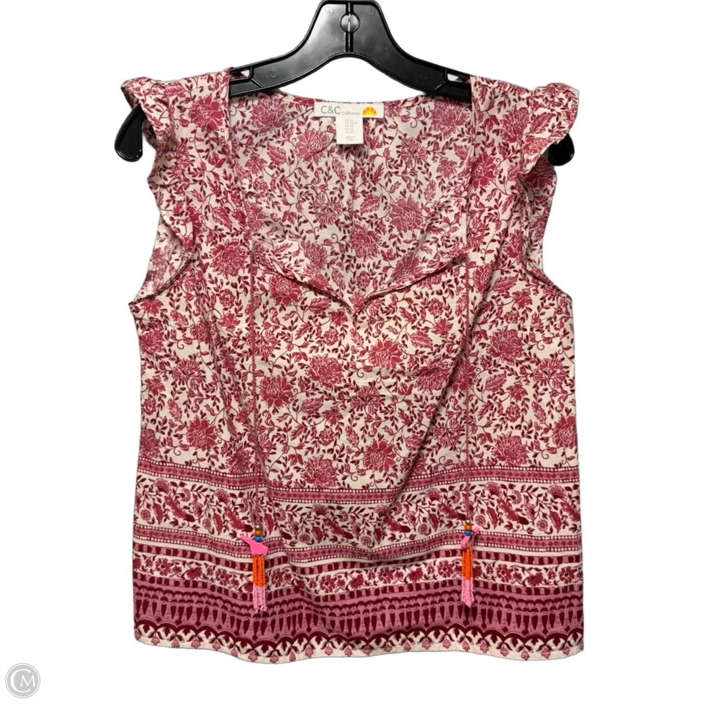 Top Sleeveless By C And C In Floral Print, Size: Xs