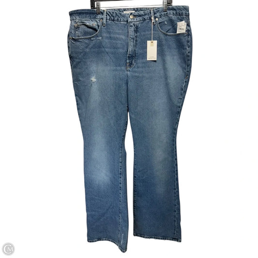 Jeans Straight By Good American In Blue Denim, Size: 20