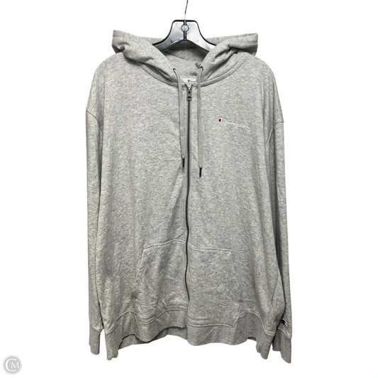 Sweatshirt Hoodie By Champion In Grey, Size: 3x
