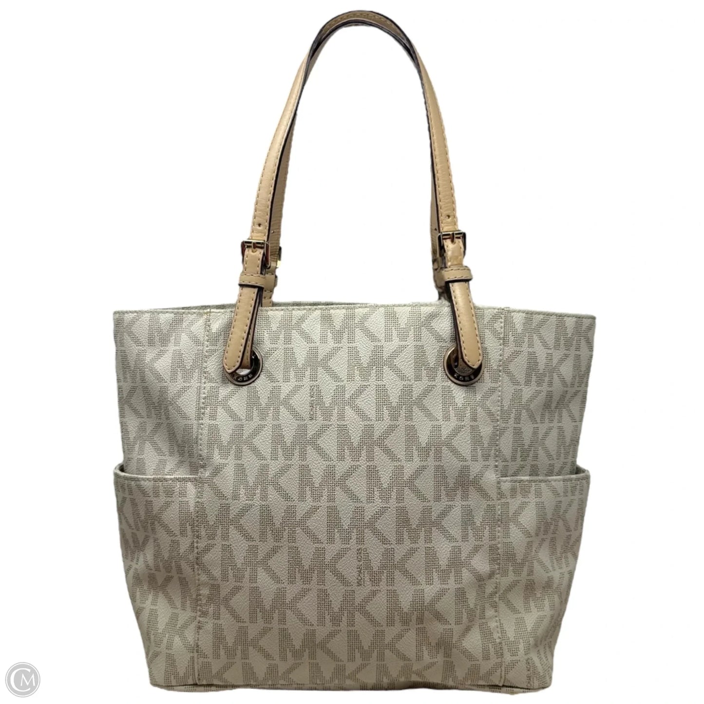 Signature Coated Canvas & Leather Jet Set East West Tote By Michael By Michael Kors, Size: Medium