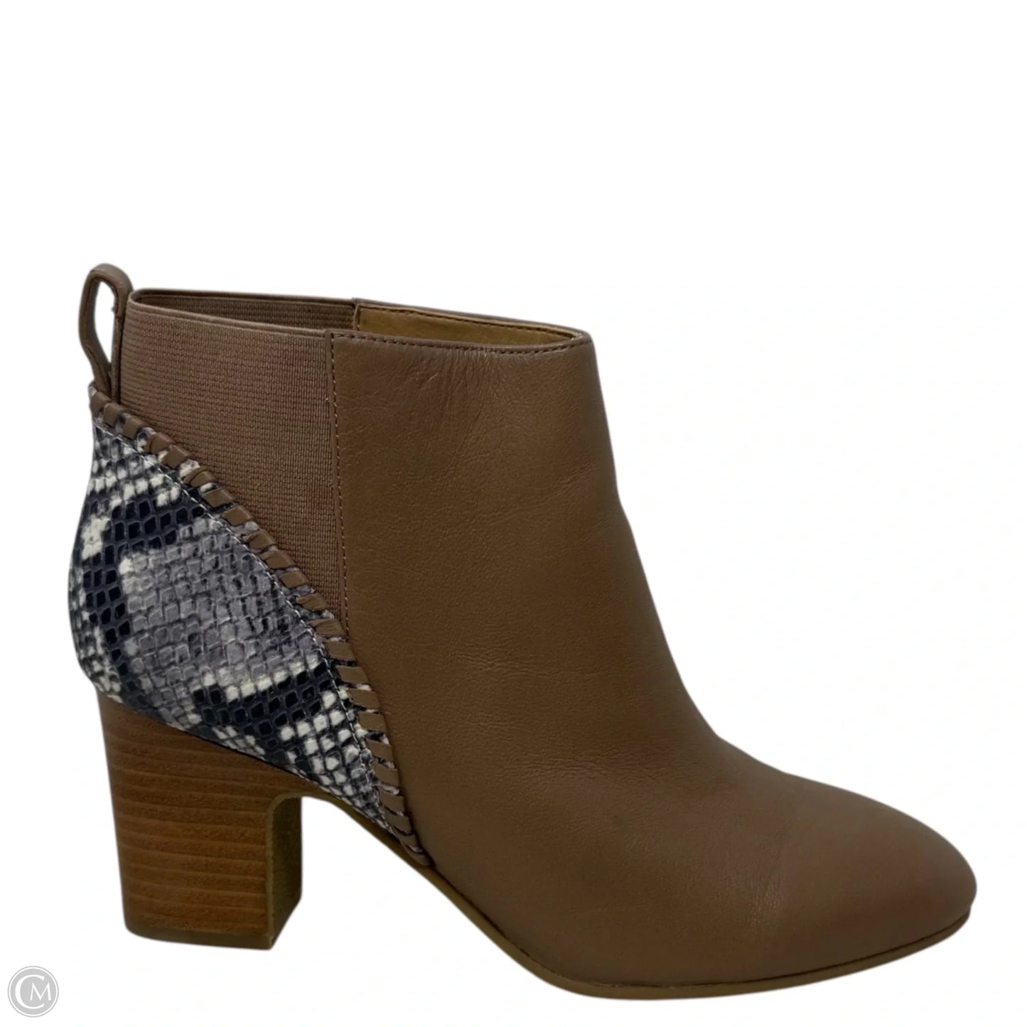 Poppy Snakeskin Embossed Leather Ankle Boots By Jack Rogers In Brown, Size: 6.5