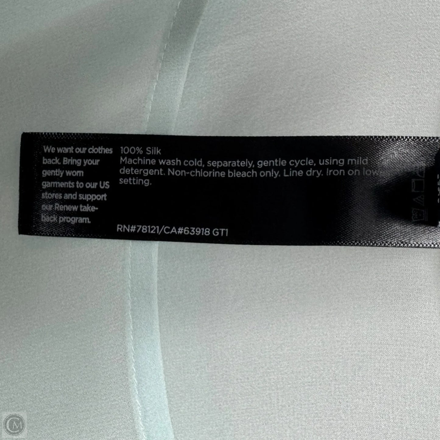 Silk Top Short Sleeve By Eileen Fisher In Aqua, Size: L/XL