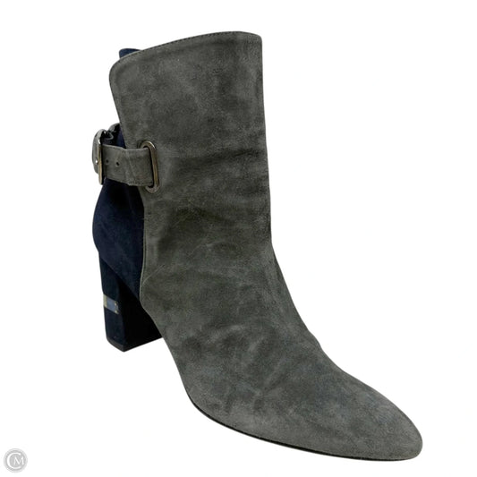 Imback Ankle Boots Designer By Stuart Weitzman In Blue & Grey, Size: 7.5