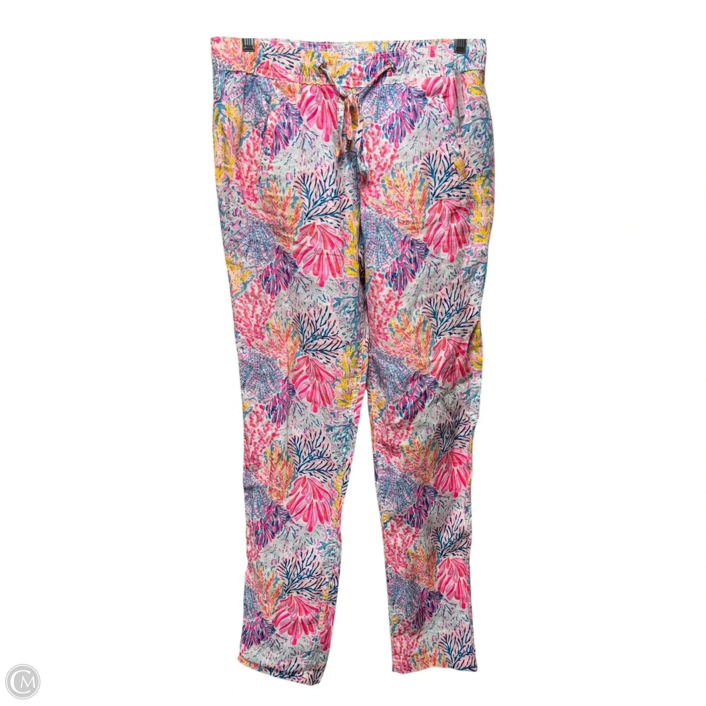 Taron Mid-Rise Linen Pants Designer By Lilly Pulitzer In Multi Splashdance, Size: XS