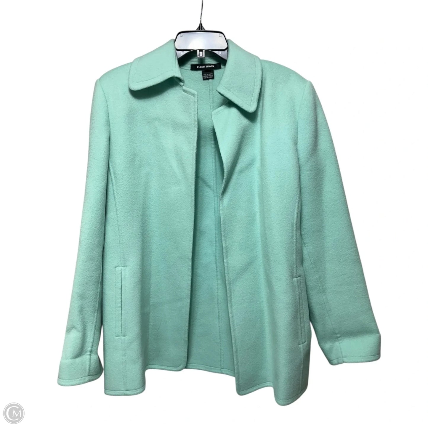 Coat Wool By Ellen Tracy In Aqua, Size: Xl