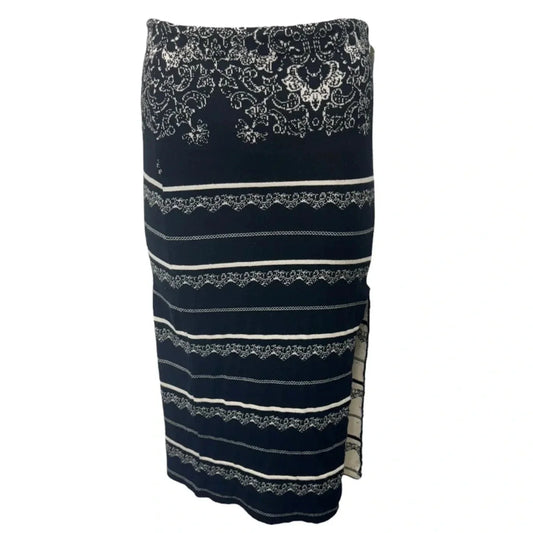 Irreplaceable Knit Pencil Skirt By Free People In Black & Cream, Size: XS