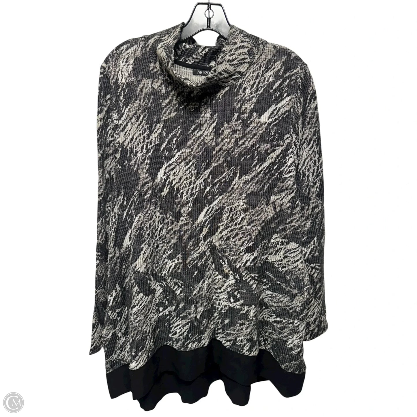 Top Long Sleeve By Nic + Zoe In Grey, Size: 2x