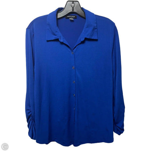 Top Long Sleeve By Cable And Gauge In Blue, Size: L