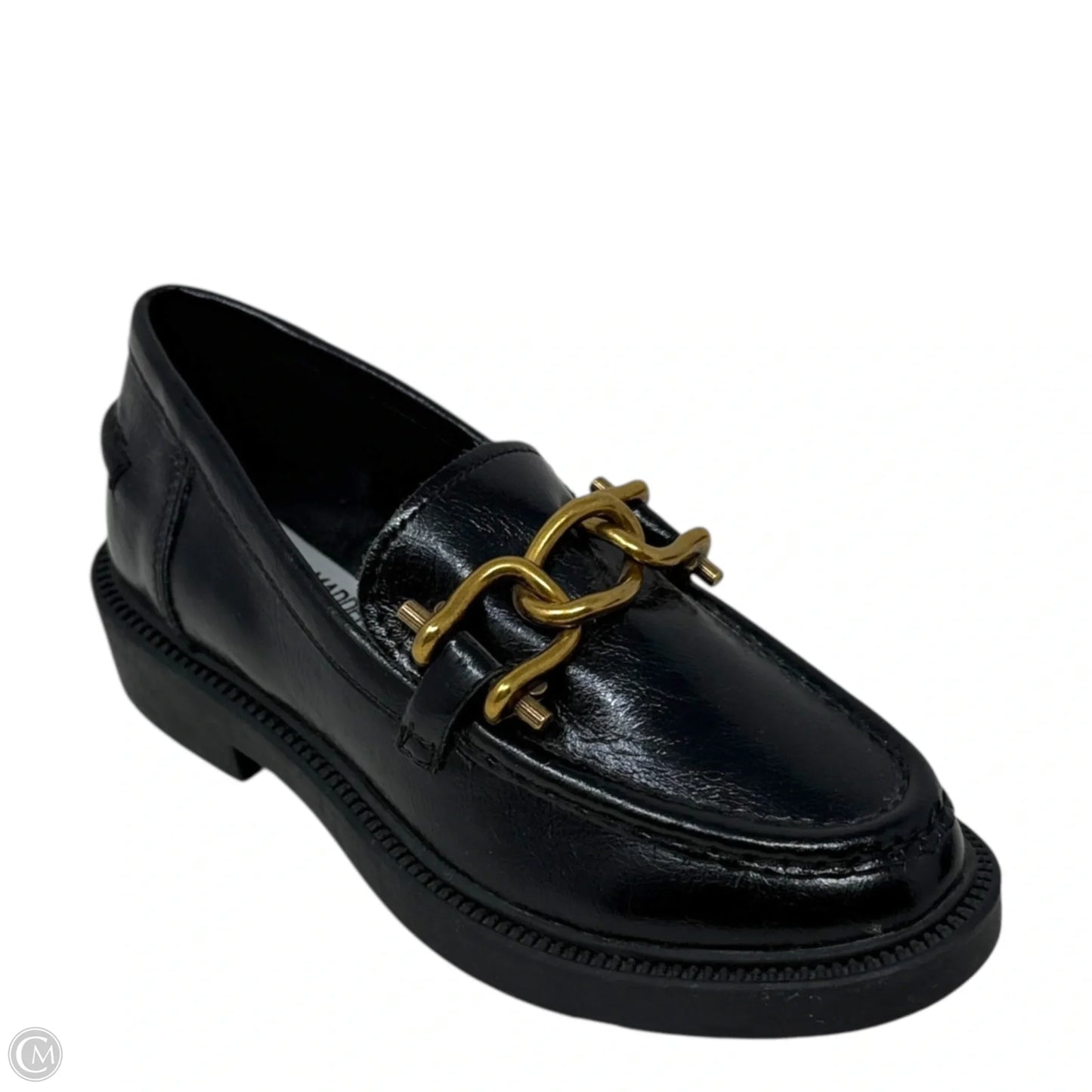 Karmine Leather Loafers By Steve Madden In Black & Gold, Size: 5
