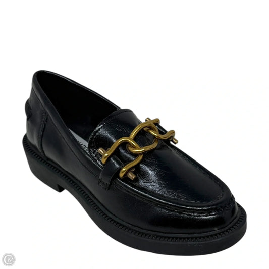 Karmine Leather Loafers By Steve Madden In Black & Gold, Size: 5