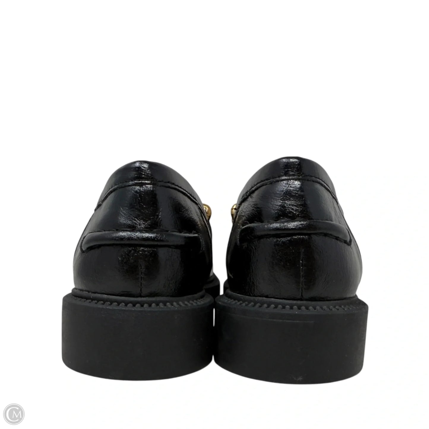 Karmine Leather Loafers By Steve Madden In Black & Gold, Size: 5