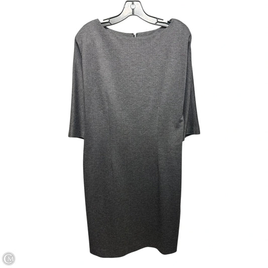 Herringbone Dress Casual Midi By Brooks Brothers In Grey, Size: 12