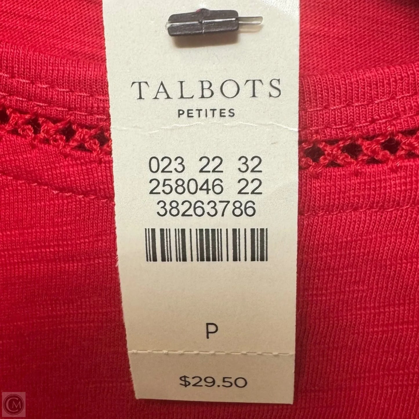 Top Short Sleeve By Talbots In Red, Size: S Petite
