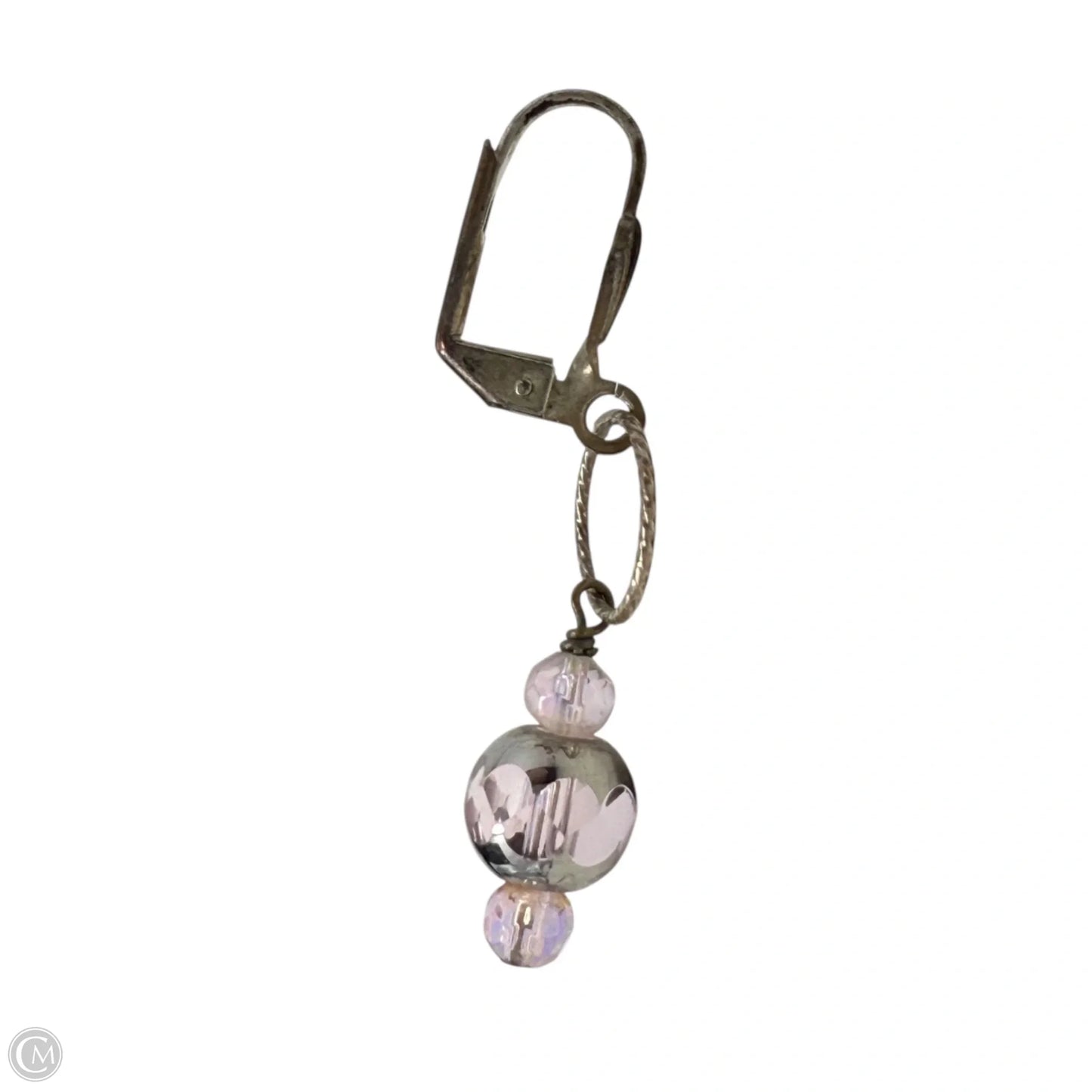 Handmade Pink Glass Bead Dangle Earrings