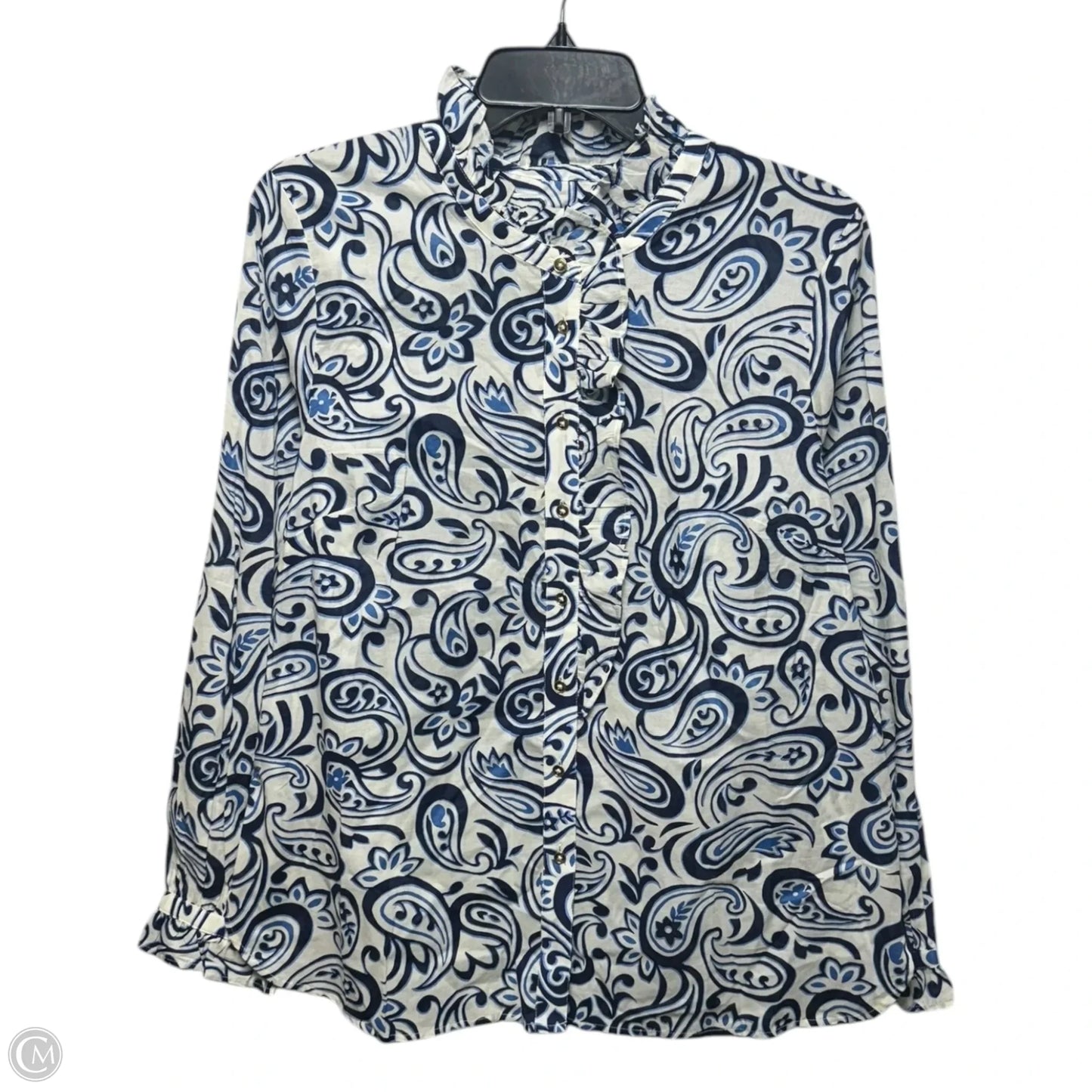 Top Long Sleeve By Talbots In Paisley Print, Size: L