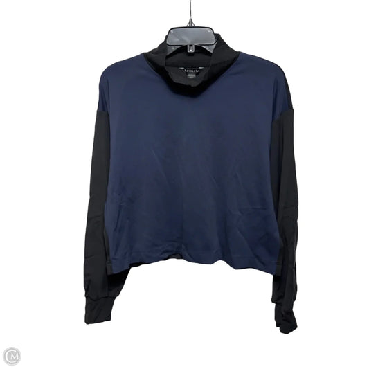 Athletic Top Long Sleeve Collar By Athleta In Black & Blue, Size: M