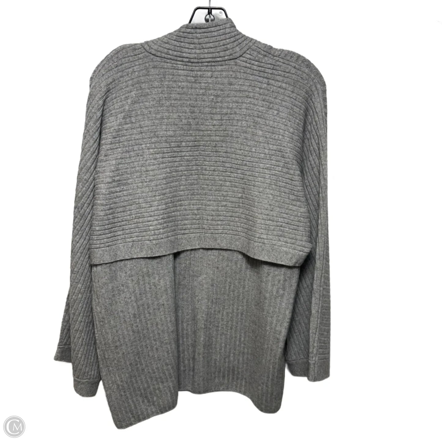 Ribbed Wool & Cashmere Split Panel Cardigan By Vince In Grey, Size: M
