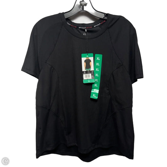 Athletic Top Short Sleeve By Spyder In Black, Size: Xl