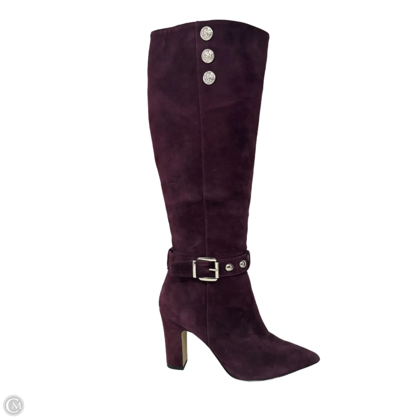 Suede Military High Heel Boots By White House Black Market In Maroon, Size: 8