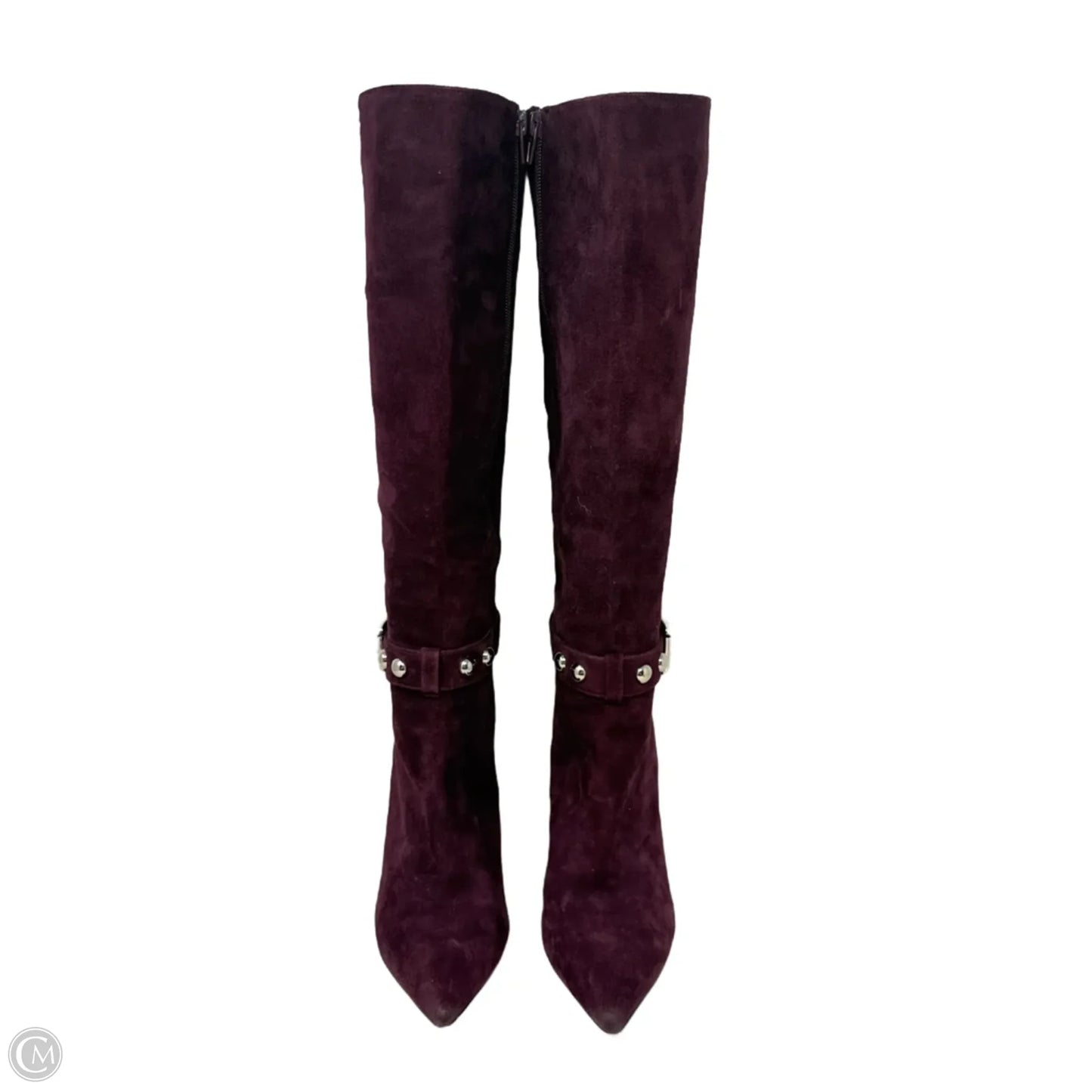 Suede Military High Heel Boots By White House Black Market In Maroon, Size: 8