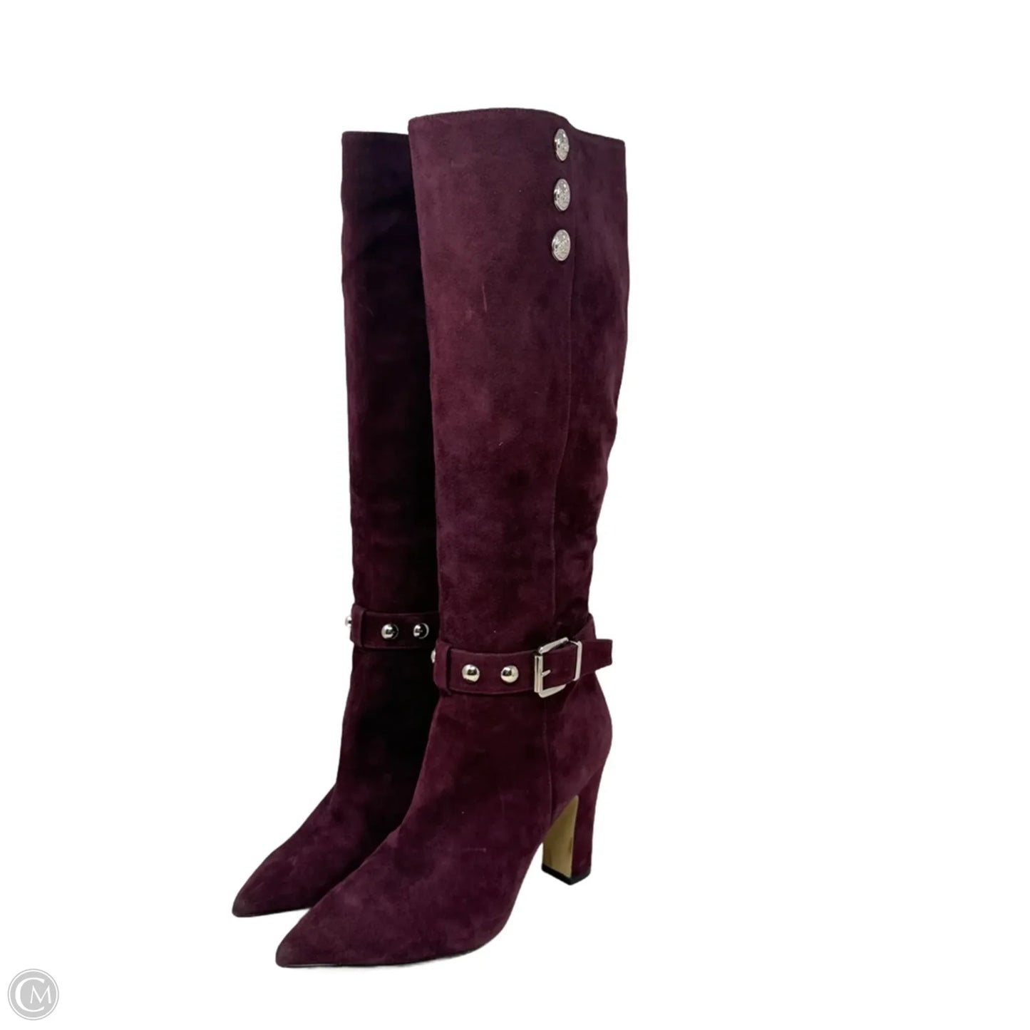 Suede Military High Heel Boots By White House Black Market In Maroon, Size: 8