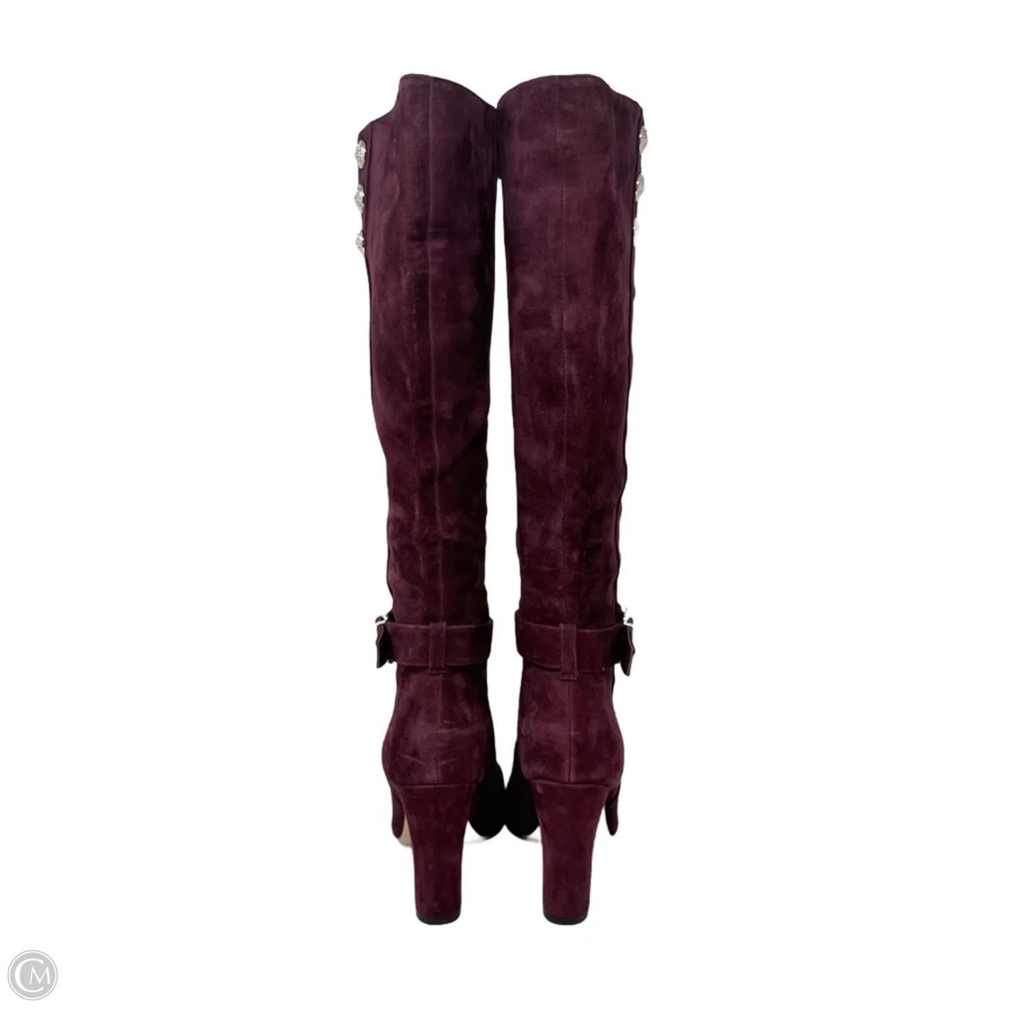 Suede Military High Heel Boots By White House Black Market In Maroon, Size: 8