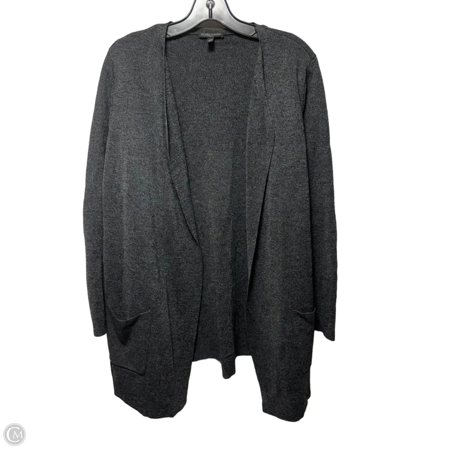 Sweater Cardigan By Eileen Fisher In Grey, Size: 1x