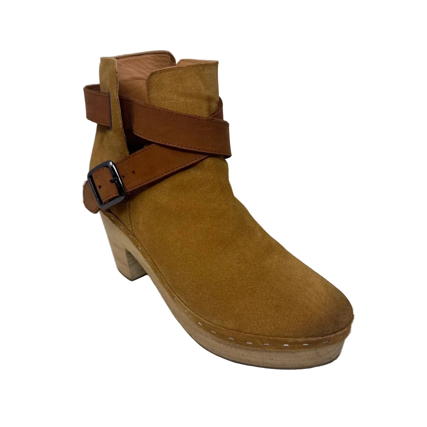 Bungalow Clog Boots Ankle Heels By Free People In Brown, Size: 9