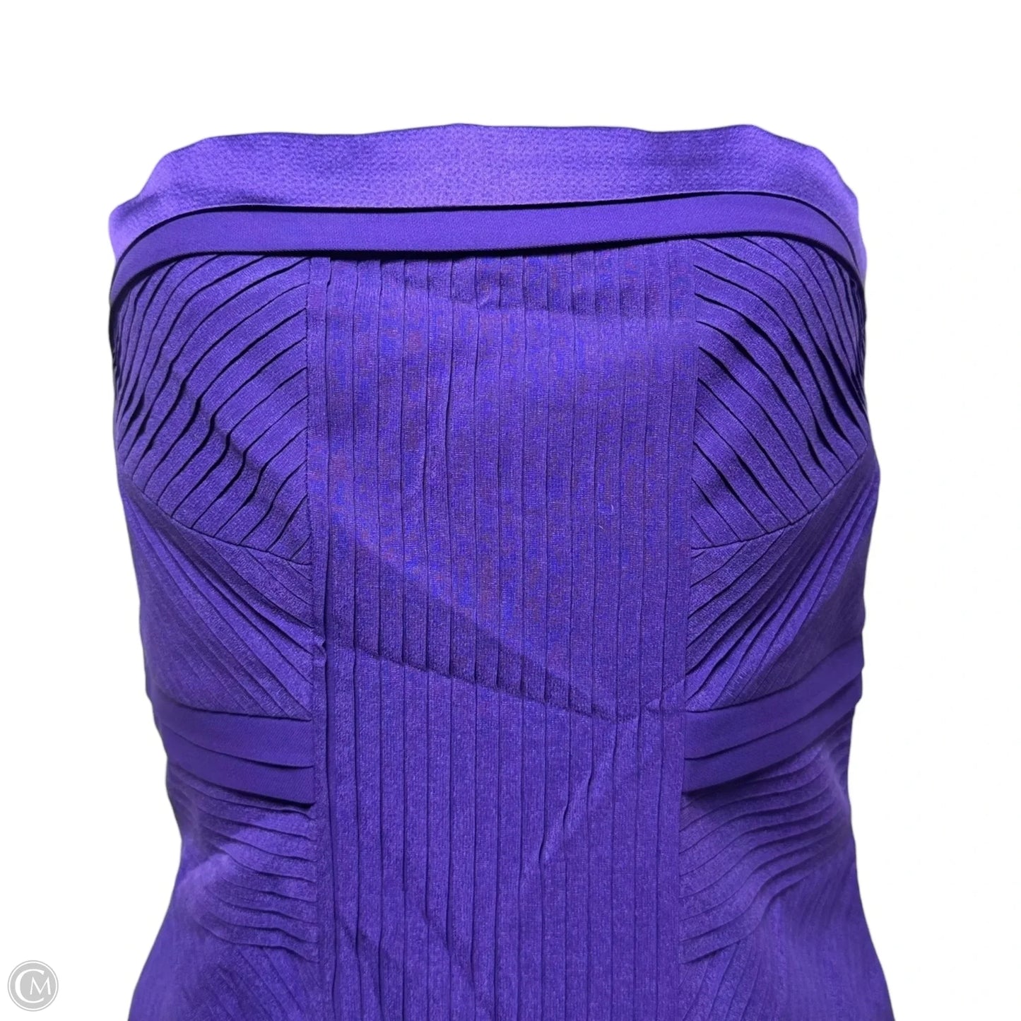 Strapless Silk Pleated Dress Designer By Diane Von Furstenberg In Purple, Size: 4