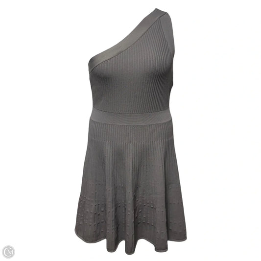 Knit One Shoulder Dress Designer By Milly In Grey, Size: M