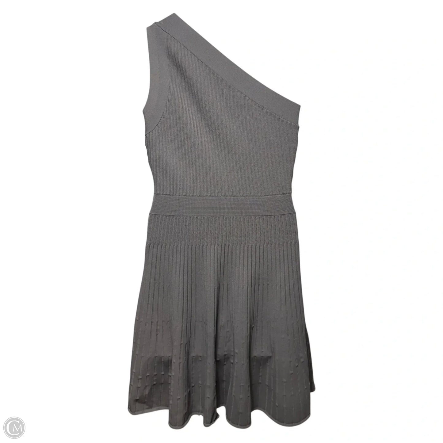 Knit One Shoulder Dress Designer By Milly In Grey, Size: M