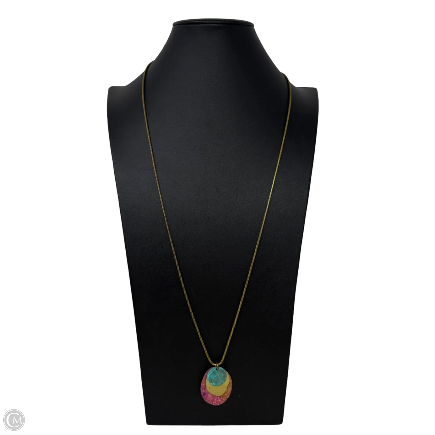 Layered Patina Metal Pendant Necklace By