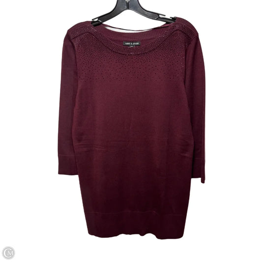Sweater By Cable And Gauge In Maroon, Size: L