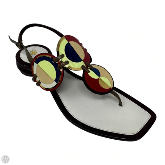 Marquetry Disc Slingback Sandals Designer By Tory Burch In Multi-colored, Size: 6
