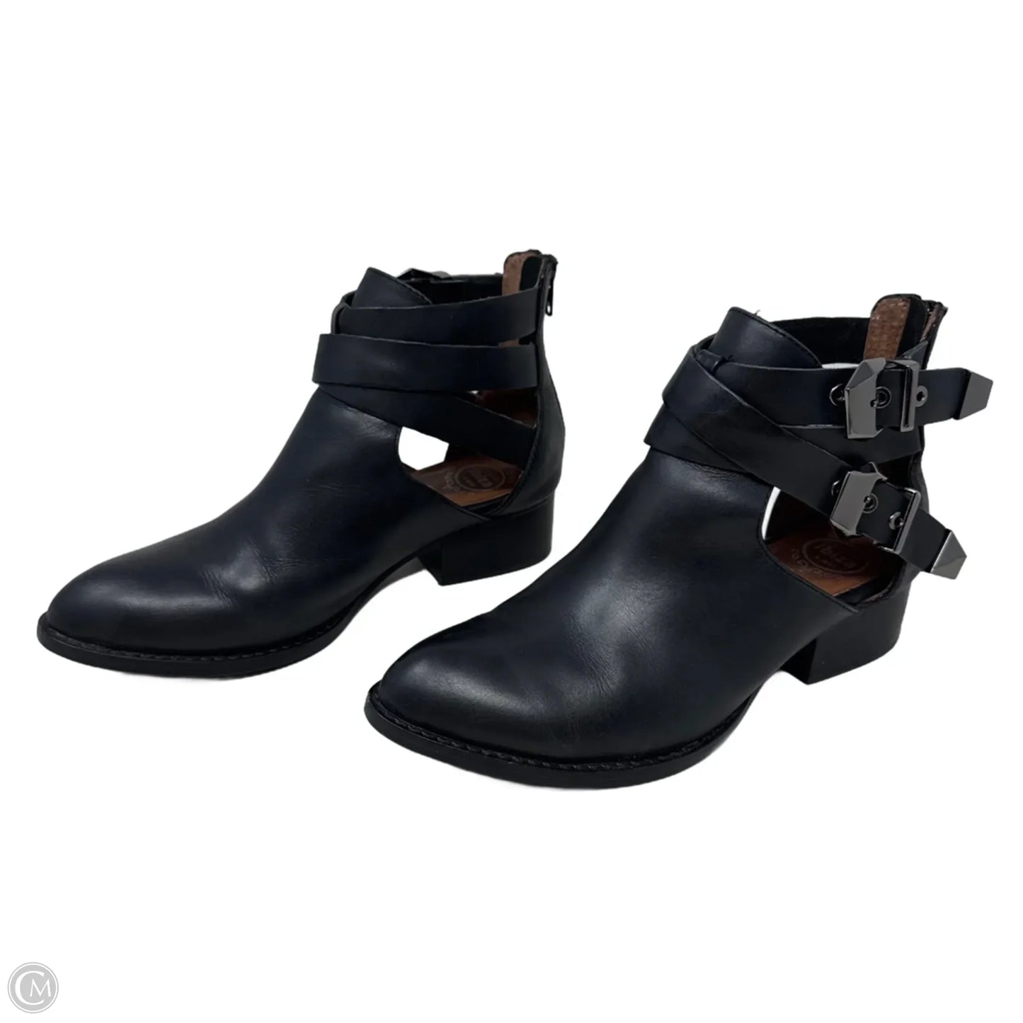 Everly Buckle Boots Ankle Flats By Jeffrey Campbell In Black, Size: 6