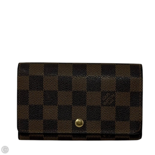 Damier Ebene Porte-Monnaie Tresor Wallet Luxury Designer By Louis Vuitton, Size: Large