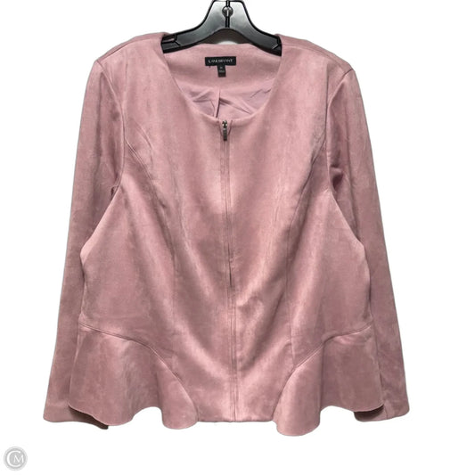 Faux Suede Jacket By Lane Bryant In Pink, Size: 22