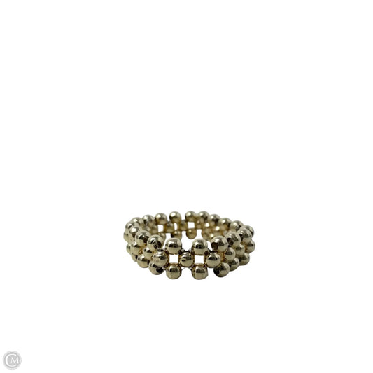 Triple-Row Gold Tone Beaded Stretch