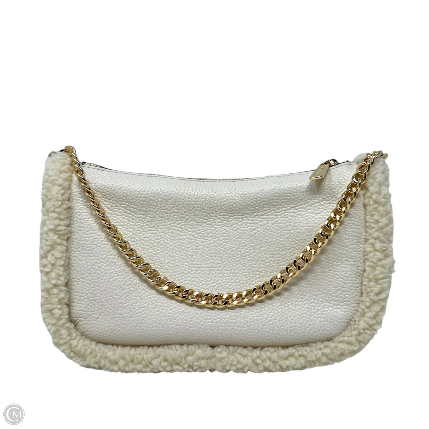 Carmela Shearling & Pebbled Leather Convertible Pouchette Crossbody Bag By Michael By Michael Kors, Size: Medium