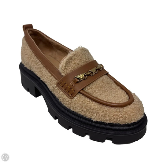 Pierre Cozy Faux Shearling Lug-Sole Loafers By Clarks In Dark Blonde/Spiced Cognac , Size: 6.5