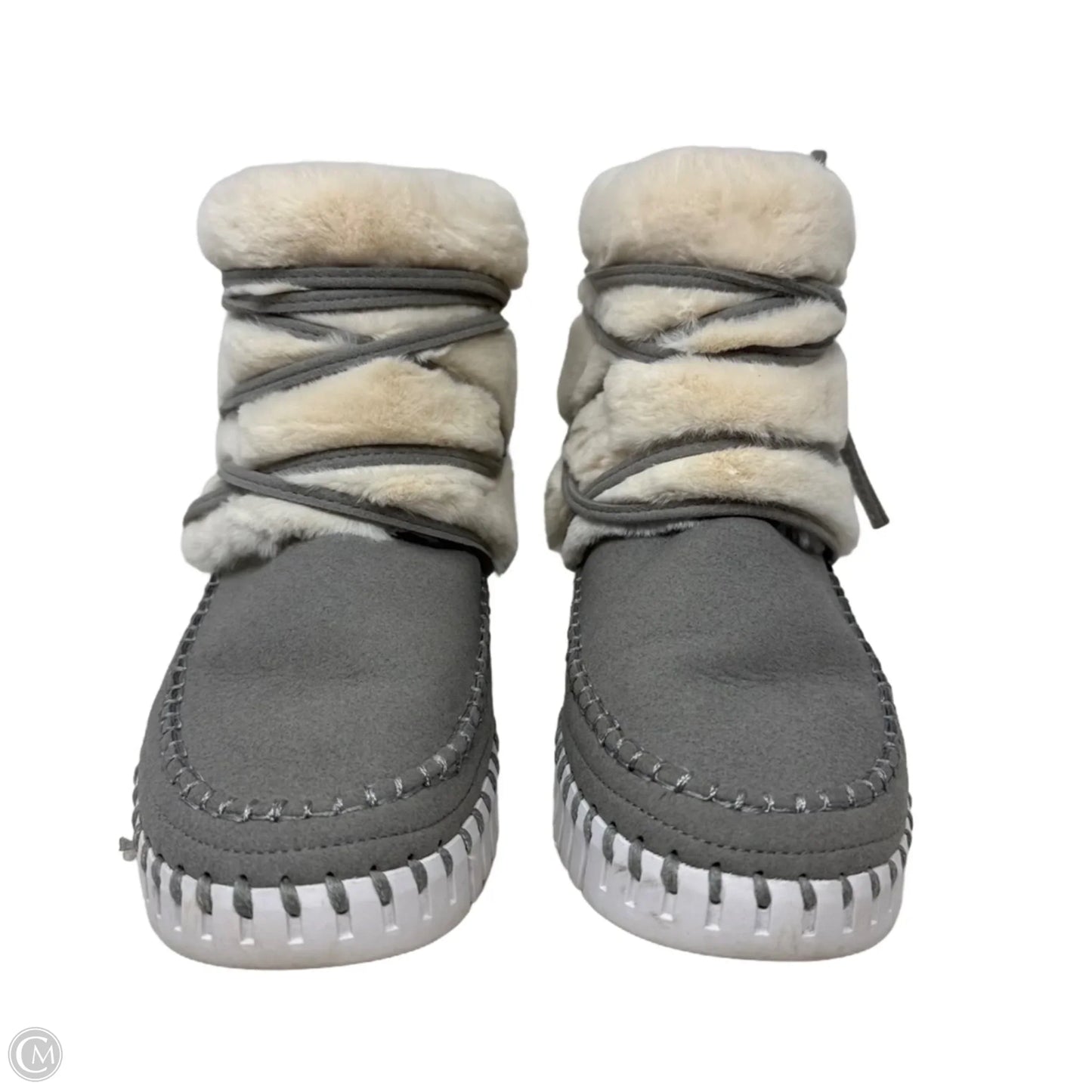 Tulip Faux Fur Ankle Booties By Ilse Jacobsen In Grey, Size: 10
