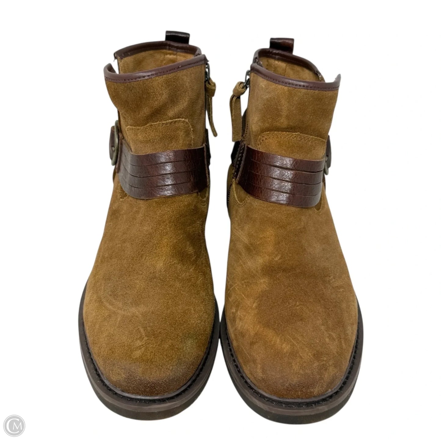 Lavina Belted Buckle Ankle Booties By Sofft In Brown, Size: 11