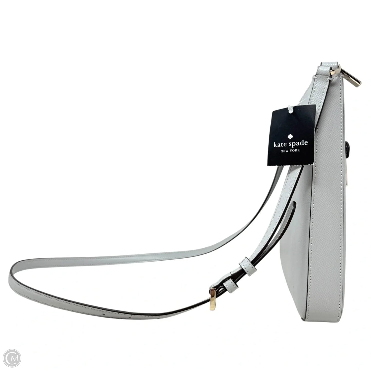 Sadie North South Crossbody In Platinum Saffiano Leather Designer By Kate Spade, Size: Small