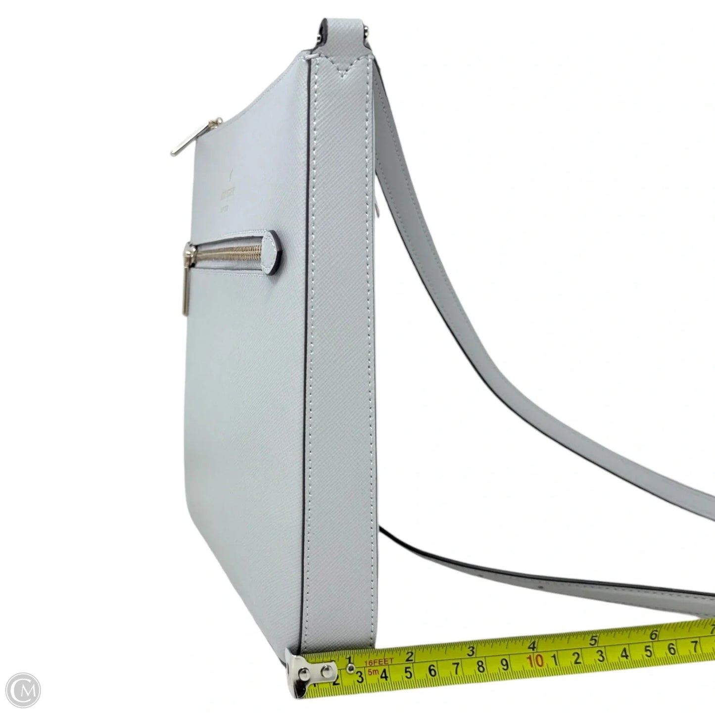 Sadie North South Crossbody In Platinum Saffiano Leather Designer By Kate Spade, Size: Small