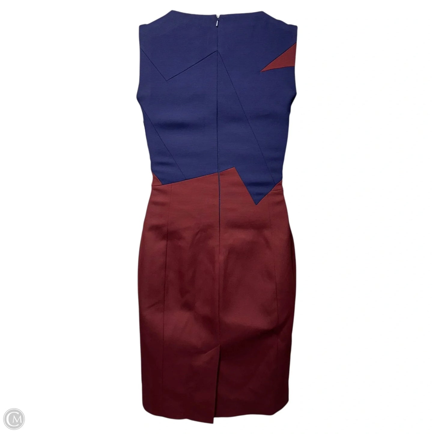 Colorblock Shift Midi Dress By Karen Millen In Blue & Red, Size: 8
